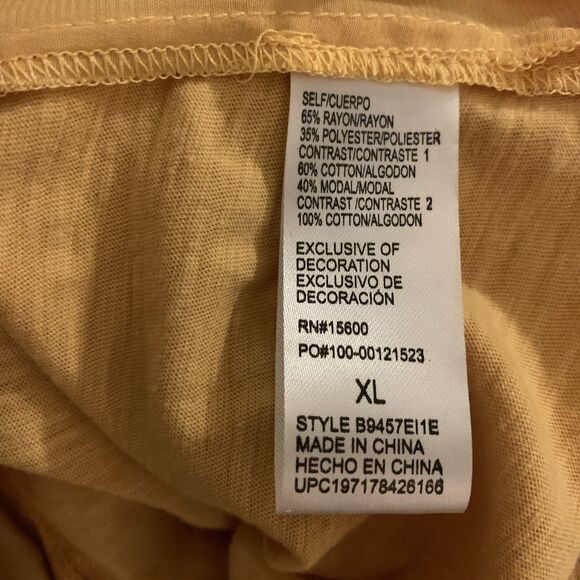 Democracy Womens Size XL Top Yellow Floral Sleeveless Tank NWT - Picture 4 of 7